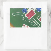 Sticker Rectangulaire Jeu de Blackjack avec chips par Chariklia Zarris (Sac)