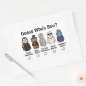 Sticker Rectangulaire Jeu de devinette de la fête d'Halloween Boo (Enveloppe)