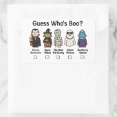 Sticker Rectangulaire Jeu de devinette de la fête d'Halloween Boo (Sac)