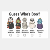 Sticker Rectangulaire Jeu de devinette de la fête d'Halloween Boo (Devant)