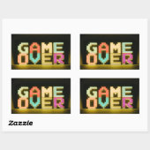 Sticker Rectangulaire Jeu sur mignon Pixel Art Pixel Arts Easy De (Feuille)
