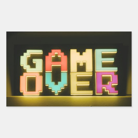 Sticker Rectangulaire Jeu sur mignon Pixel Art Pixel Arts Easy De (Devant)