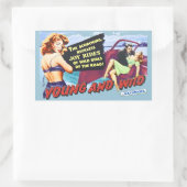Sticker Rectangulaire Jeune et sauvage (Sac)