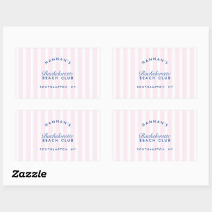 Sticker Rectangulaire Jeune mariée rétro moderne rose et marine personna