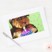 STICKER RECTANGULAIRE JEUX ANNIVERSAIRE YORKIE POO (Enveloppe)