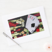 Sticker Rectangulaire Jeux de casino de jeu pièces (Enveloppe)