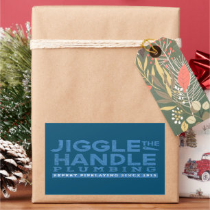 Sticker Rectangulaire Jiggle la poignée de plomberie Turquoise BG