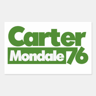 Sticker Rectangulaire Jimmy Carter 76 Carter Mondale rétro Politique