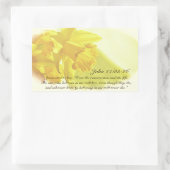 Sticker Rectangulaire John 11:25-26, Daffodiles Jaunes De Printemps (Sac)
