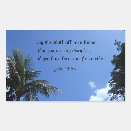 Sticker Rectangulaire John 13:35 (Devant)