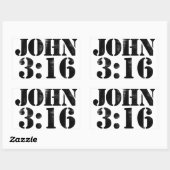 Sticker Rectangulaire John 3:16 (Feuille)