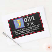 Sticker Rectangulaire John 3 16 Lettre éclairée Citation de la Bible de  (Enveloppe)
