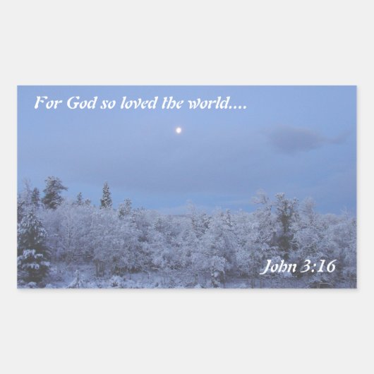 Sticker Rectangulaire John 3:16 Matin d'hiver (Devant)