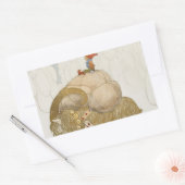 Sticker Rectangulaire John Bauer - La chèvre de Noël (Enveloppe)