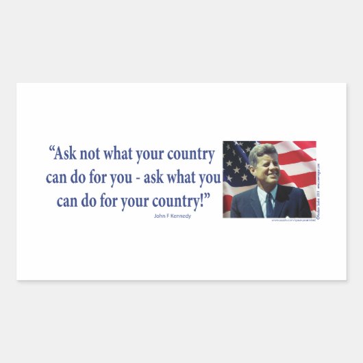 Sticker Rectangulaire John F Kennedy (Devant)