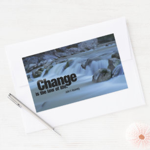 Sticker Rectangulaire John F. Kennedy Citation Inspirationnelle "Changem