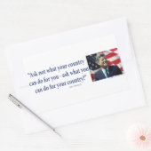 Sticker Rectangulaire John F Kennedy - Demandez ce qui ne va pas dans vo (Enveloppe)