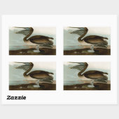 Sticker Rectangulaire John James Audubon Peinture Pélicane Brown (Feuille)