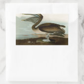 Sticker Rectangulaire John James Audubon Peinture Pélicane Brown (Sac)