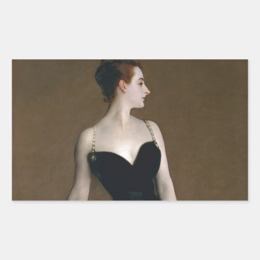 Sticker Rectangulaire John Singer Sargent Madame X Classic Portrait (Devant)