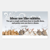 Sticker Rectangulaire John Steinbeck Citation Inspirationnelle "Idées" (Devant)