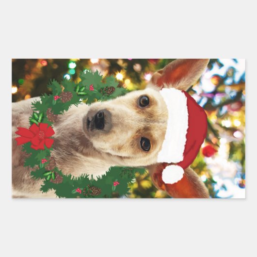 Sticker Rectangulaire Joie au chiot (Devant)