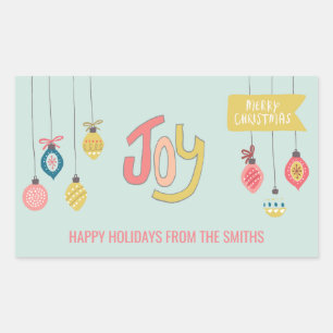 Sticker Rectangulaire Joie de vacances et ornements fantaisistes