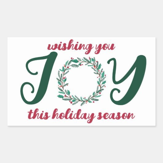 Sticker Rectangulaire JOIE Fer de Noël à main (Devant)
