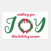 Sticker Rectangulaire JOIE Fer de Noël à main (Devant)