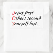 Sticker Rectangulaire Joie - Jésus D'Abord, Les Autres D'Abord, Vous Der (Sac)