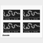 Sticker Rectangulaire joignez ou mourez serpent (Feuille)