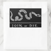Sticker Rectangulaire joignez ou mourez serpent (Sac)