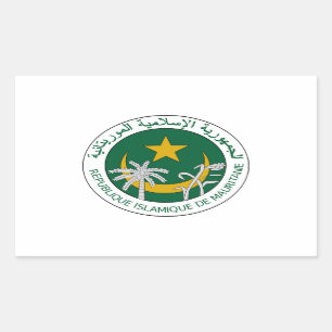 Sticker Rectangulaire Joint de ressortissant de la Mauritanie