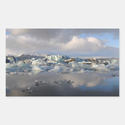 Sticker Rectangulaire Jokulsarlon glacier lac Islande rectangle autocoll (Devant)