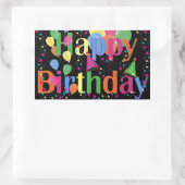 Sticker Rectangulaire Joli Anniversaire coloré et simple (Sac)