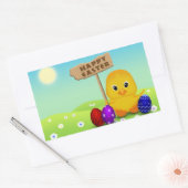 Sticker Rectangulaire Joli bébé de Pâques poussin (Enveloppe)