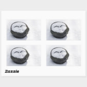 Sticker Rectangulaire Joli Bouddha Avec Le Visage De Neige (Feuille)