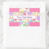 Sticker Rectangulaire Joli cercle rose bulle mignon (Sac)
