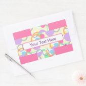 Sticker Rectangulaire Joli cercle rose bulle mignon (Enveloppe)