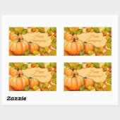 Sticker Rectangulaire Joli Citrouille de Thanksgiving (Feuille)
