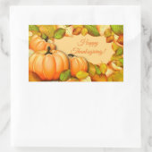 Sticker Rectangulaire Joli Citrouille de Thanksgiving (Sac)