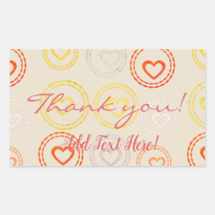 Sticker Rectangulaire Joli cœur gratuit Merci beaucoup Ajouter du texte