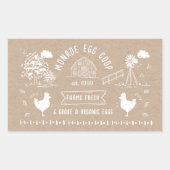 Sticker Rectangulaire Joli dessin de style Doodon Rustique Oeuf Carton (Devant)