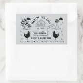 Sticker Rectangulaire Joli dessin de style Doodon Rustique Oeuf Carton (Sac)