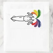 Sticker Rectangulaire Joli Gay pride arc-en-ciel Squid LGBTQ2S+ (Sac)