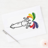 Sticker Rectangulaire Joli Gay pride arc-en-ciel Squid LGBTQ2S+ (Enveloppe)