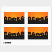Sticker Rectangulaire Joli Halloween Jack-o'-lantern (Feuille)