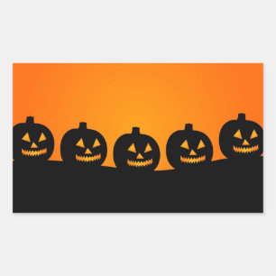 Sticker Rectangulaire Joli Halloween Jack-o'-lantern