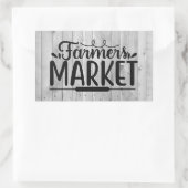 Sticker Rectangulaire joli Marché fermier art des mots (Sac)