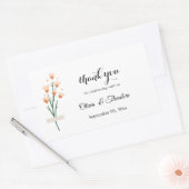 Sticker Rectangulaire Joli Mariage Fleur sauvage à l'Aquarelle rose tend (Enveloppe)